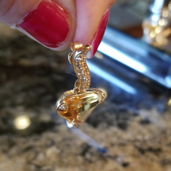 Diamonds and Citrine Custom 14kt earrings - Picture 6 of 7